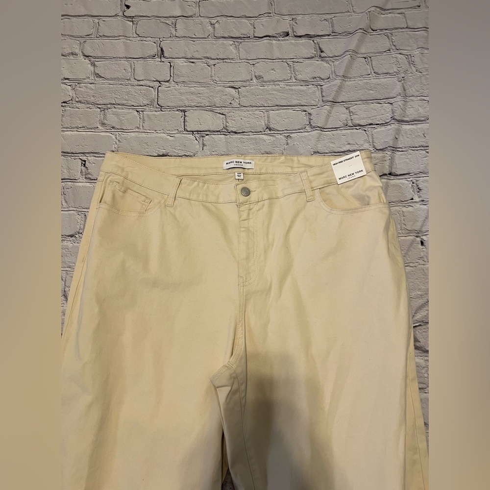 NWT Marc New York Cream/yellowish Kick Crop Jeans - Picture 2 of 8